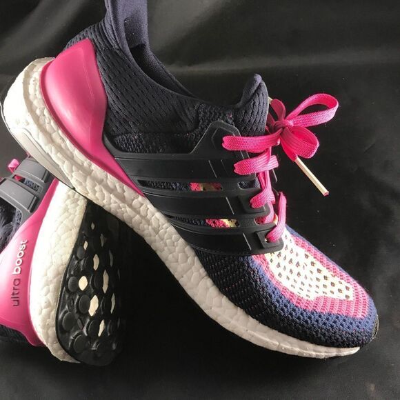 ADIDAS AF5143 Ultraboost 2.0 Navy Pink Chiffon 9.5 42 Mint Condition - Picture 3 of 7